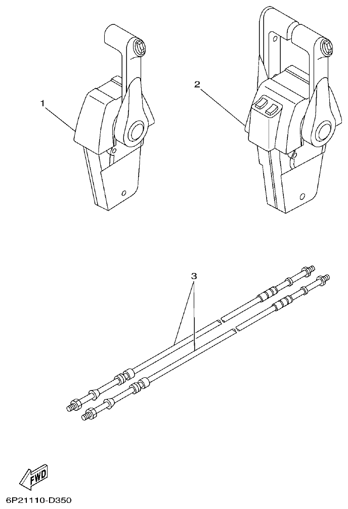 Yamaha F200CET, F225BET, FL200CET, FL225BET REMOTE CONTROL BOX parts diagram
